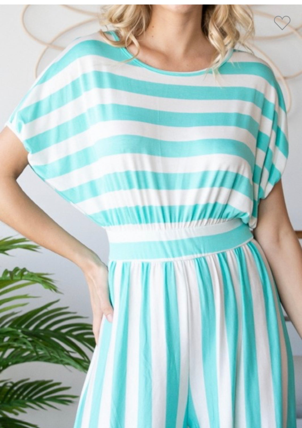 Stripe Me Down Jumpsuit(Mint)