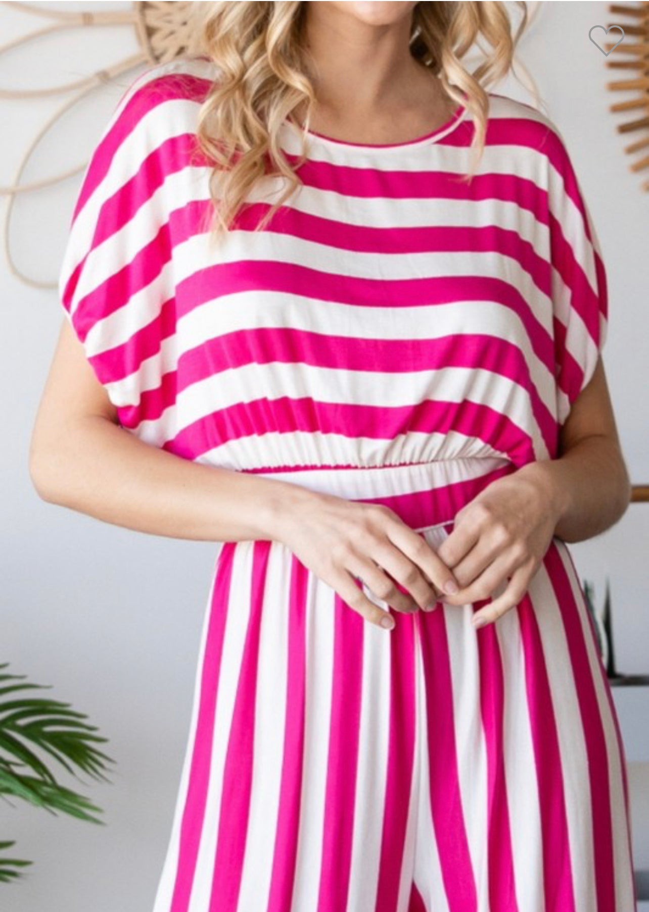 Stripe Me Down Jumpsuit (Pink)