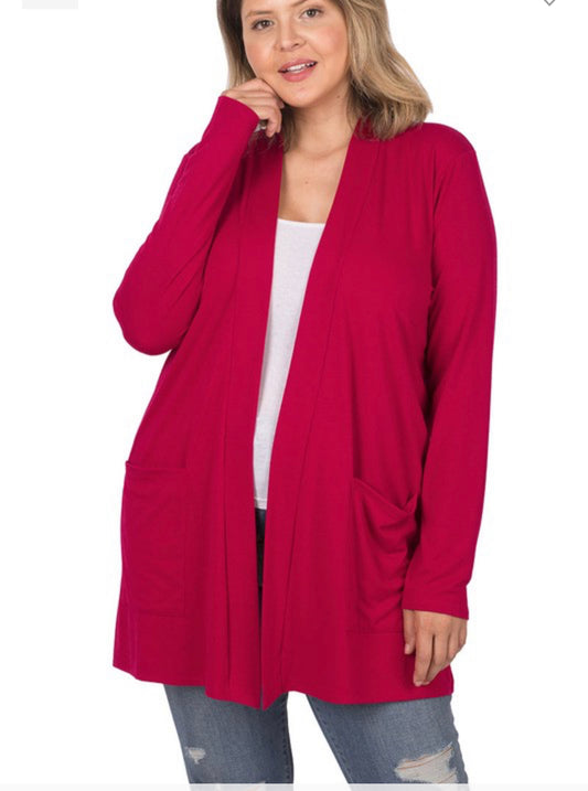 Plus Kassidy Cardigan (Burgundy)