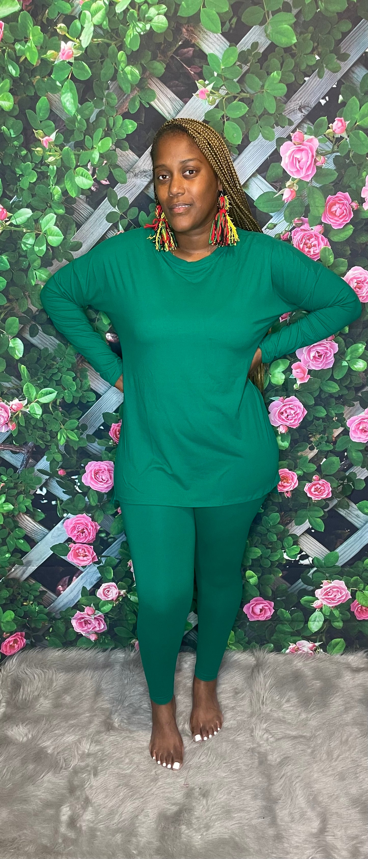 Elle Chill Long Set (Forest Green)