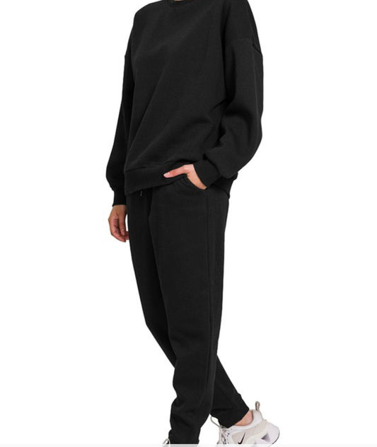 Jogging Set Pull Over (Black)