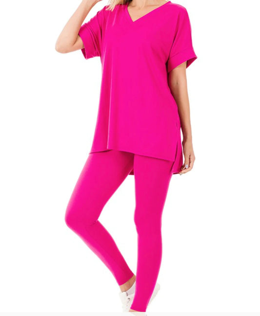 Plus Size Chill Set Neon Pink