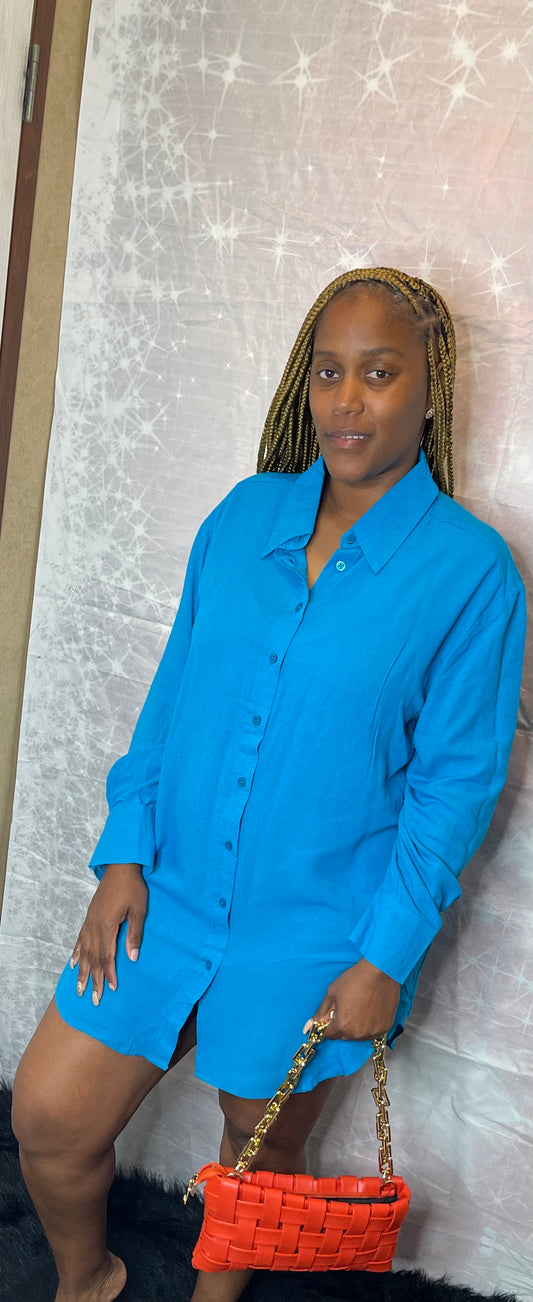 Shirt Dress Turquoise