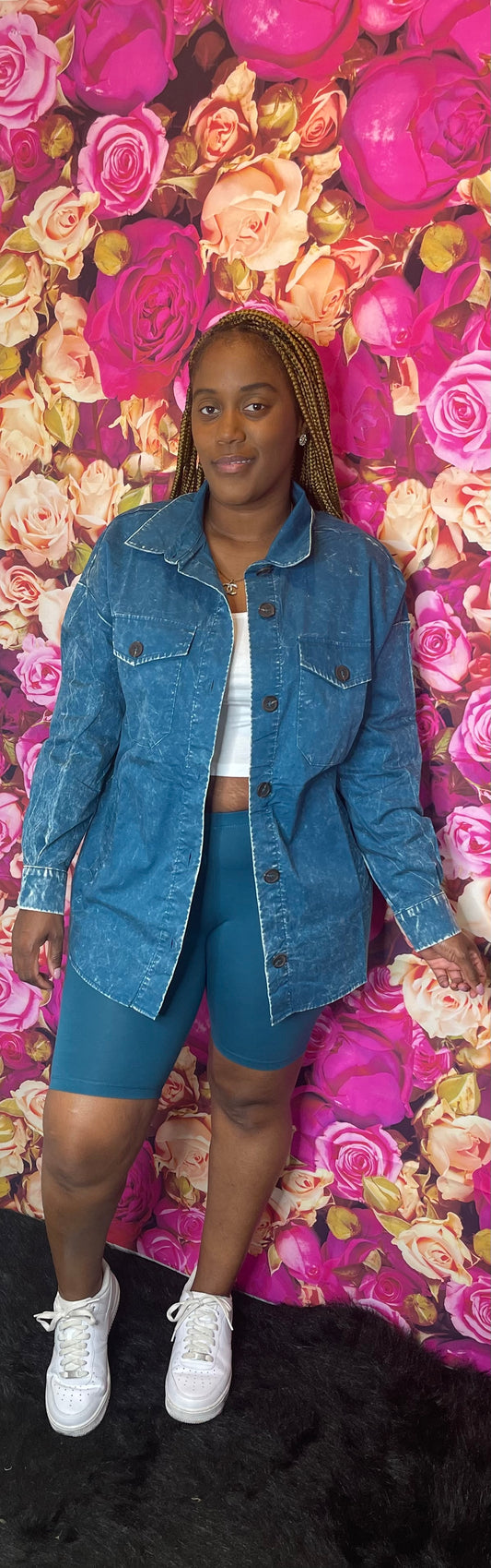 Denim Biker Set Teal